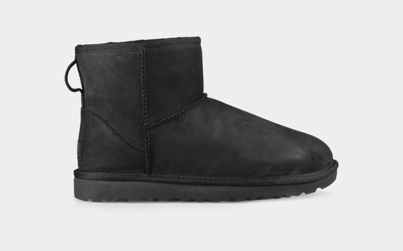 Black Ugg Classic Mini Leather Women\'s Boots | Saudi Arabia-2740685