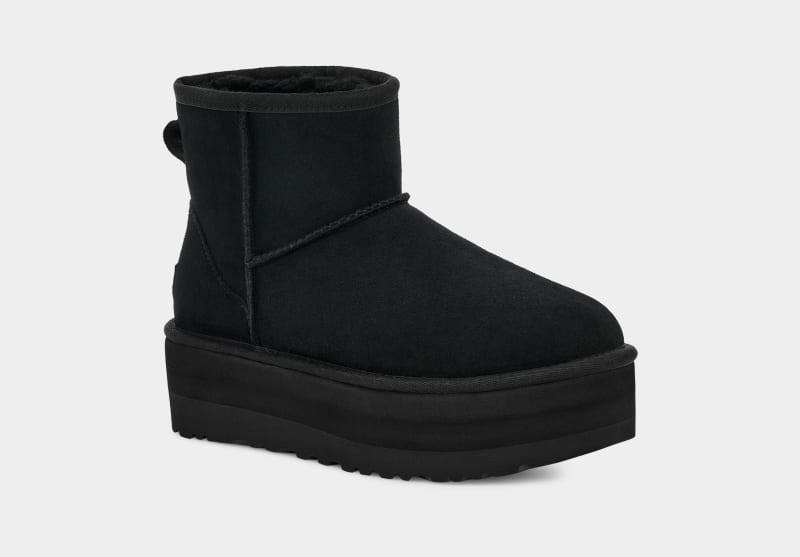 Black Ugg Classic Mini Platform Women's Boots | Saudi Arabia-7384095