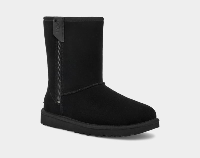 Black Ugg Classic Short Bailey Zip Women's Boots | Saudi Arabia-4528170