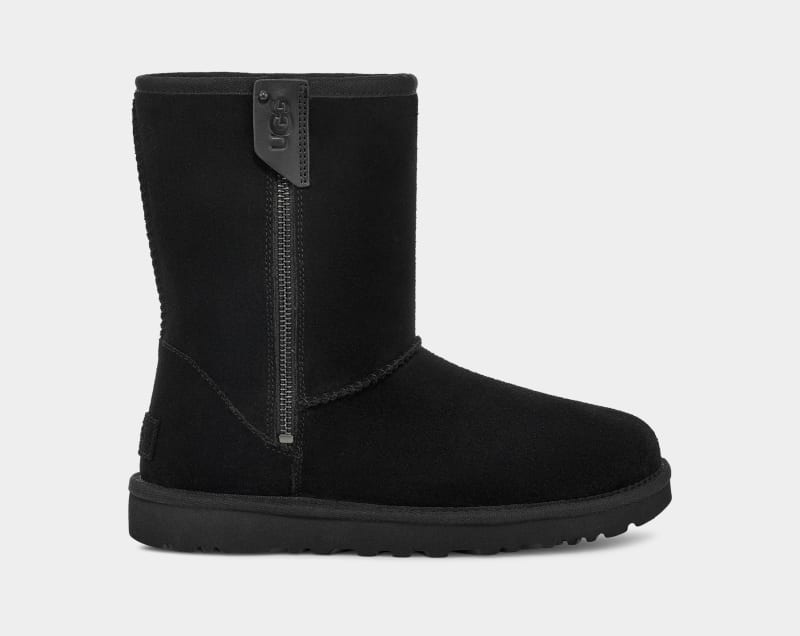 Black Ugg Classic Short Bailey Zip Women\'s Boots | Saudi Arabia-4528170