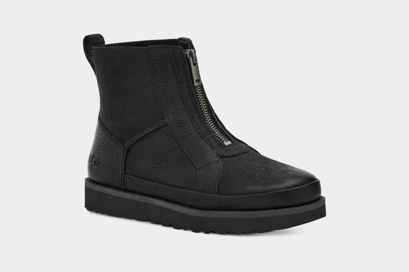 Black Ugg Deconstructed Front Zip Women's Boots | Saudi Arabia-1645392