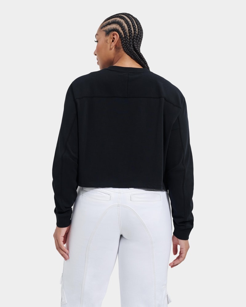 Black Ugg Delylah Long Sleeve Crop Women's Tops | Saudi Arabia-2587096