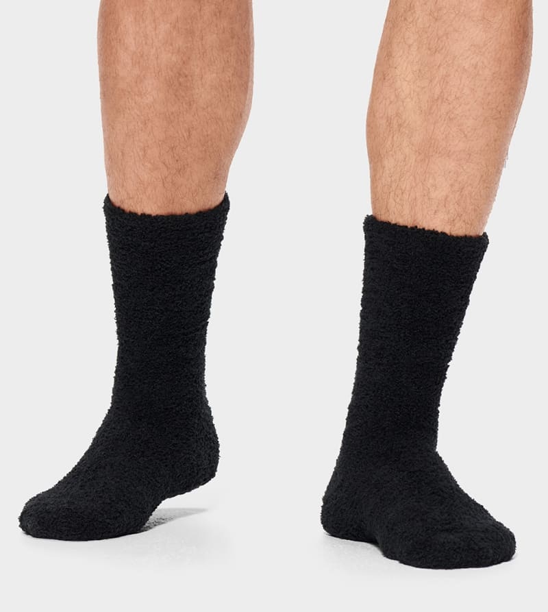 Black Ugg Fincher Ultra Cozy Crew Men\'s Socks | Saudi Arabia-2410839