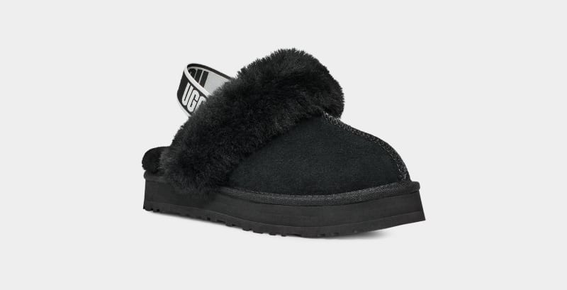 Black Ugg Funkette Kids' Slippers | Saudi Arabia-5378096