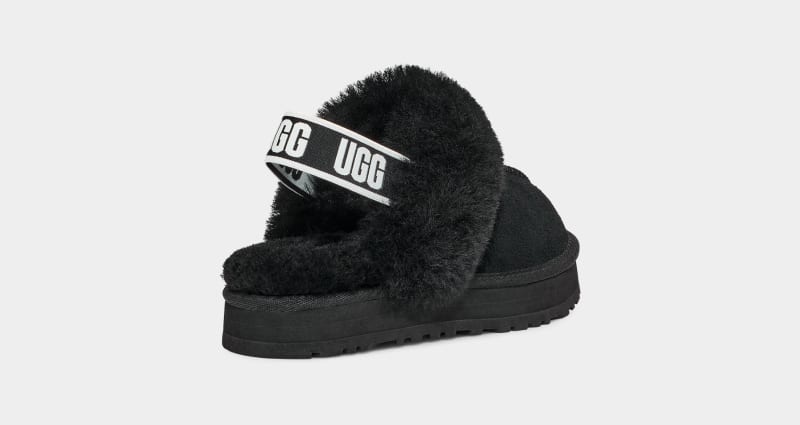 Black Ugg Funkette Kids' Slippers | Saudi Arabia-5378096