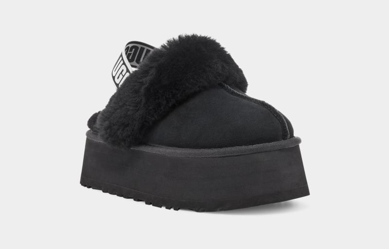 Black Ugg Funkette Women's Slippers | Saudi Arabia-0218957