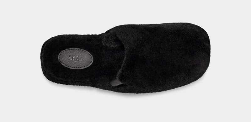 Black Ugg Fuzz Sugar Clog Women's Clogs | Saudi Arabia-8350249