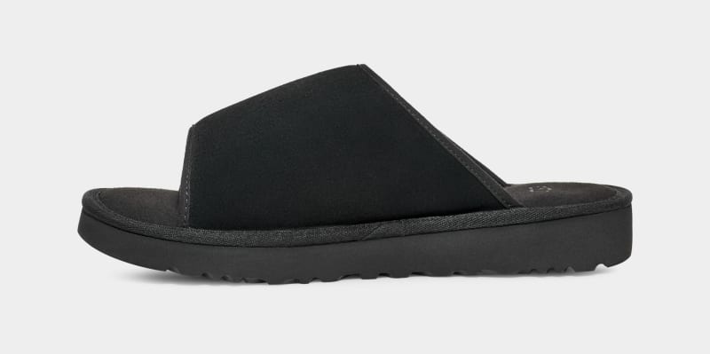 Black Ugg Goldencoast Men's Slides | Saudi Arabia-8493517