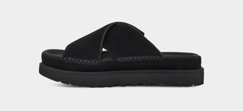 Black Ugg Goldenstar Cross Women's Slides | Saudi Arabia-8162374