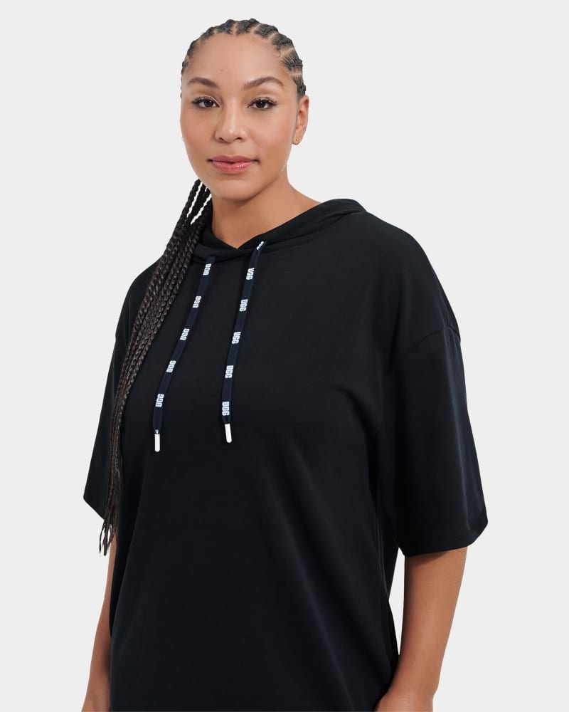 Black Ugg Kassey Hooded T Shirt Women's Dress | Saudi Arabia-6290547