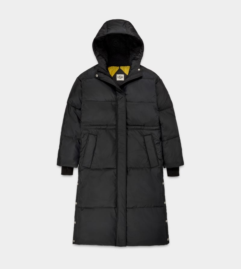 Black Ugg Keeley Long Puffer Women's Coats | Saudi Arabia-7352164