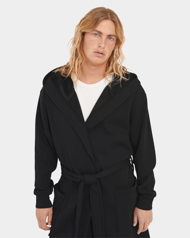 Black Ugg Leeland Men's Robe | Saudi Arabia-5106374