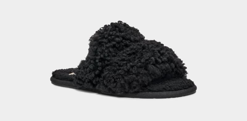 Black Ugg Maxi Curly Scuffetta Women's Slippers | Saudi Arabia-9740361