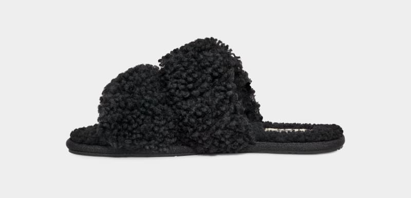 Black Ugg Maxi Curly Scuffetta Women's Slippers | Saudi Arabia-9740361