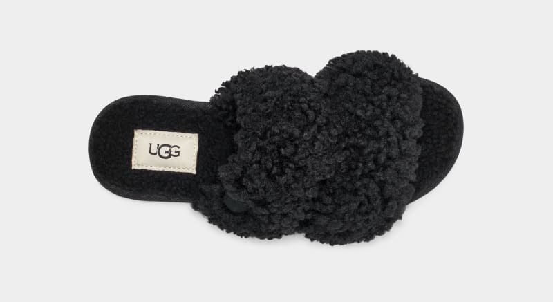 Black Ugg Maxi Curly Scuffetta Women's Slippers | Saudi Arabia-9740361