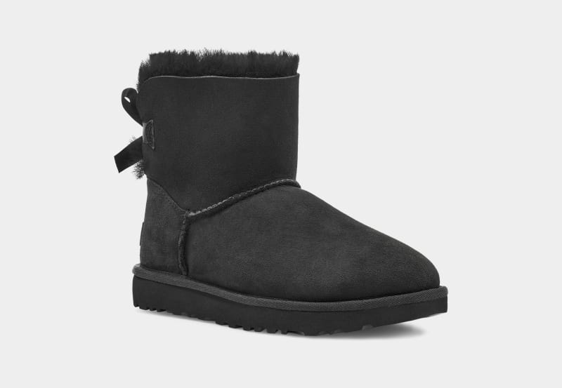 Black Ugg Mini Bailey Bow Ii Women's Boots | Saudi Arabia-2035867