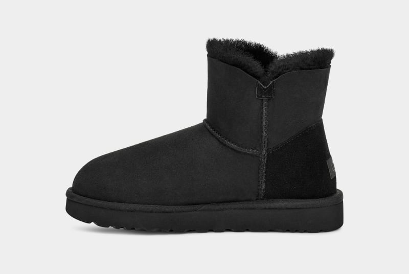 Black Ugg Mini Bailey Button Ii Women's Boots | Saudi Arabia-9587064