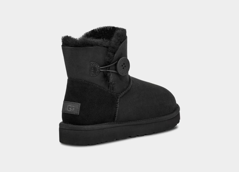 Black Ugg Mini Bailey Button Ii Women's Boots | Saudi Arabia-9587064