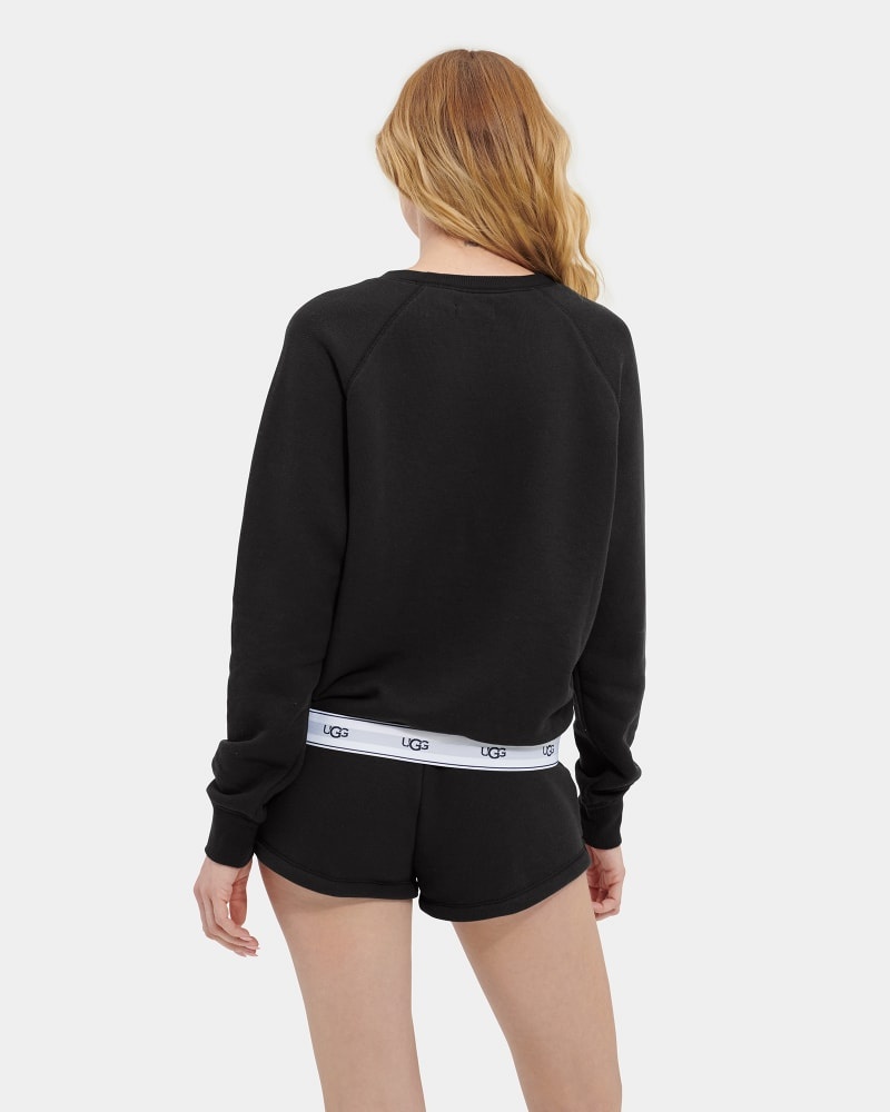 Black Ugg Nena Crewneck Women's Sweatshirts | Saudi Arabia-6827310