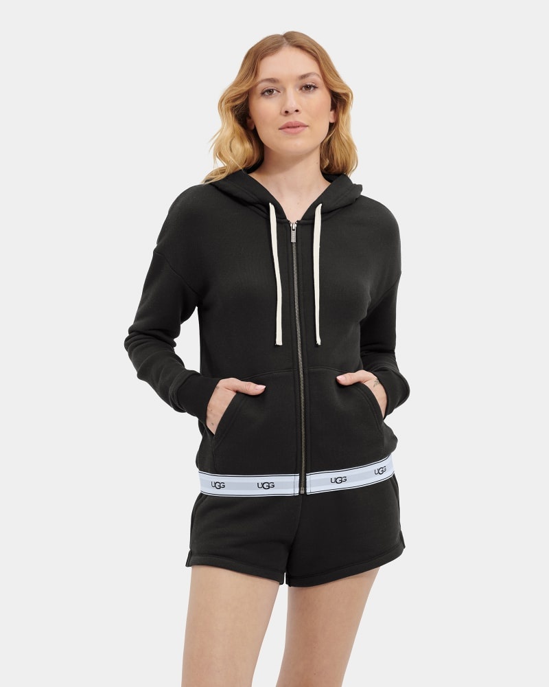 Black Ugg Sena Zipped Women's Hoodie | Saudi Arabia-6529801