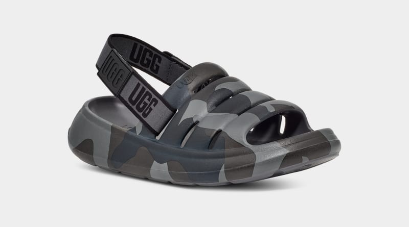 Black Ugg Sport Yeah Camopop Men's Sandals | Saudi Arabia-7195462