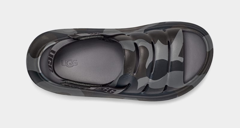 Black Ugg Sport Yeah Camopop Men's Sandals | Saudi Arabia-7195462