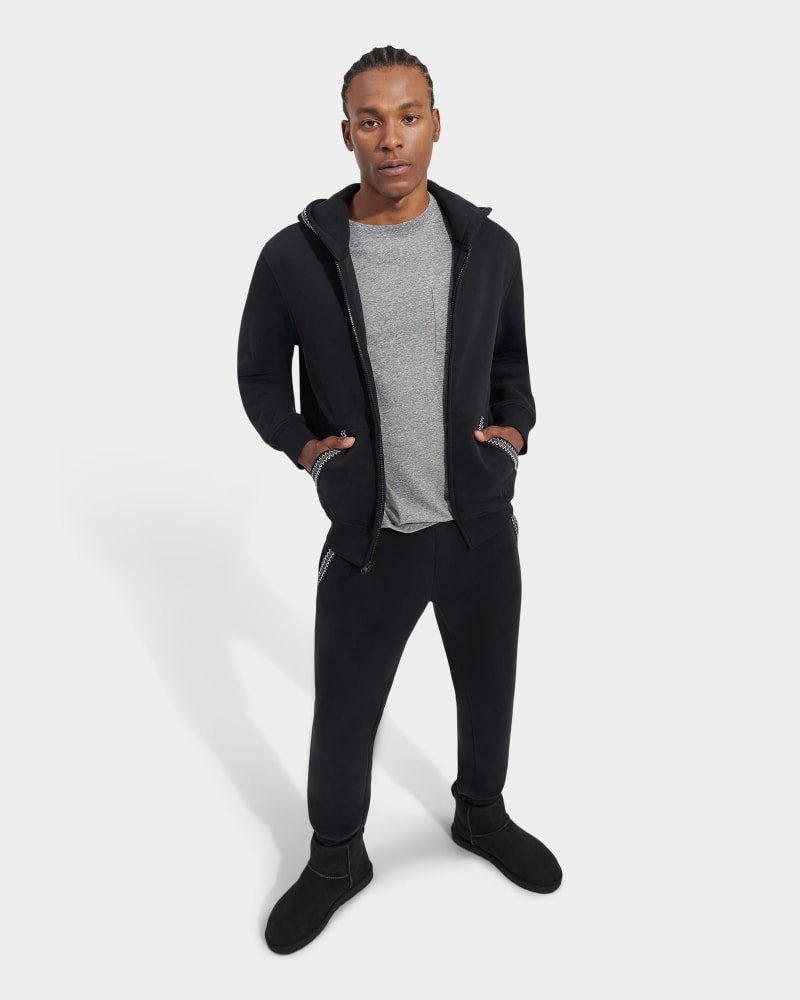 Black Ugg Tasman Full Zip Men's Hoodie | Saudi Arabia-8974532