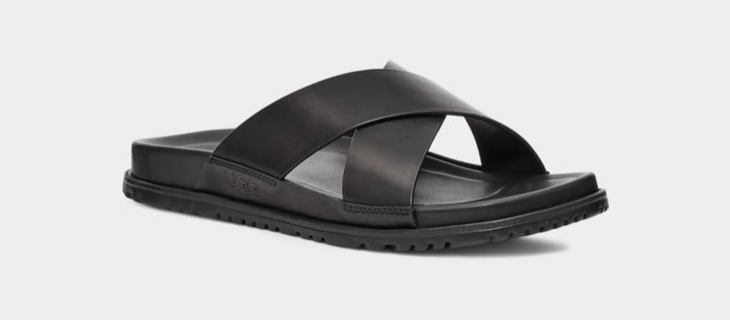 Black Ugg Wainscott Men's Slides | Saudi Arabia-1426059