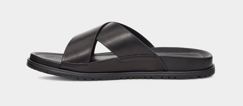 Black Ugg Wainscott Men's Slides | Saudi Arabia-1426059