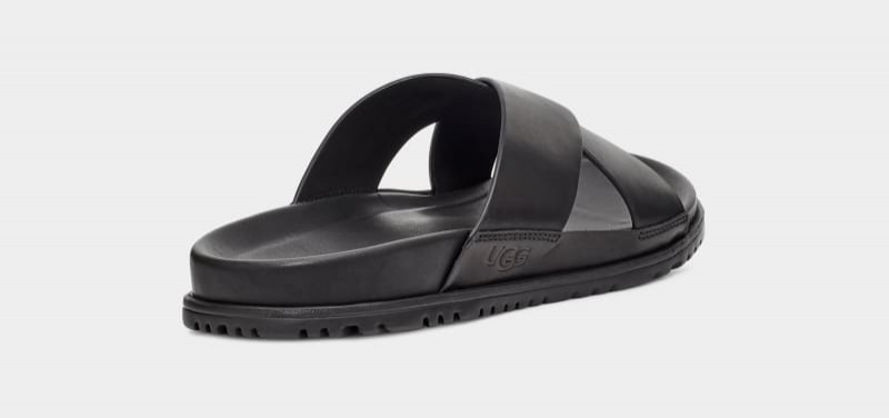 Black Ugg Wainscott Men's Slides | Saudi Arabia-1426059