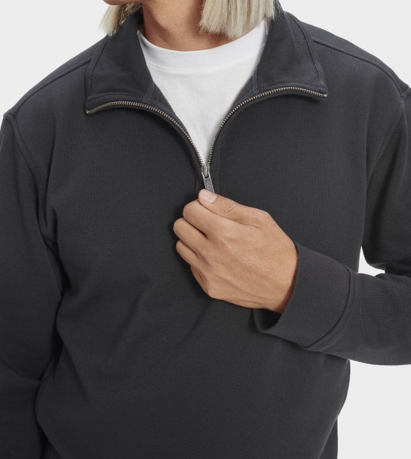 Black Ugg Zeke Half Zip Men's Pullover | Saudi Arabia-5238610