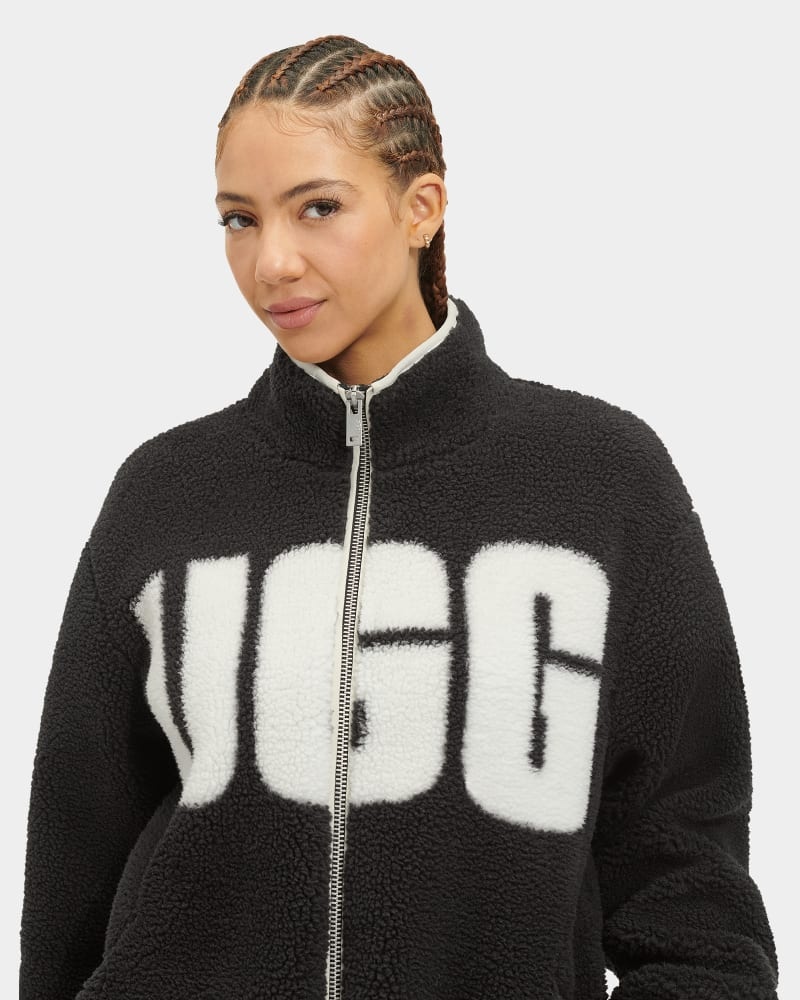 Black / Cream Ugg Raquelle Women's Jackets | Saudi Arabia-9528460