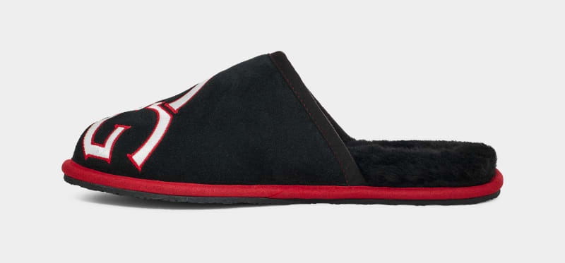 Black / Red Ugg Scuff Logo Ii Men's Slippers | Saudi Arabia-9765318