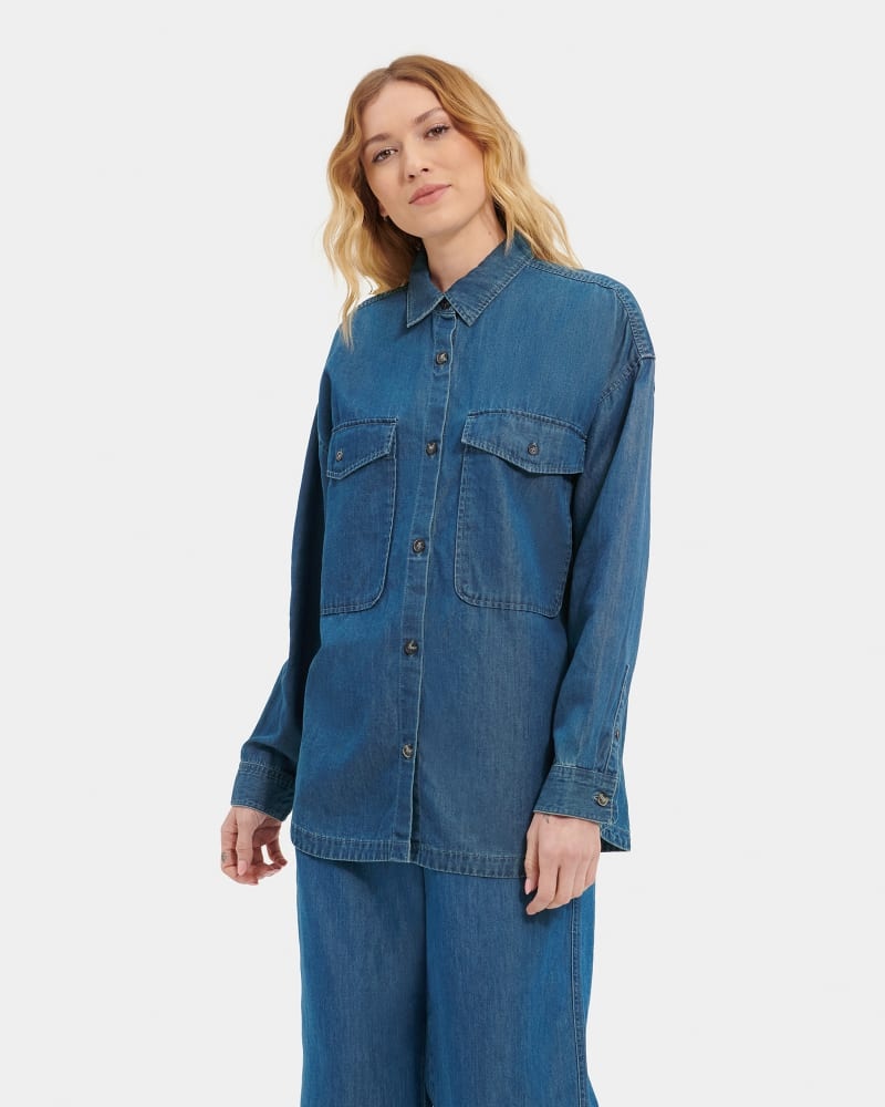 Blue Ugg Kimya Long Sleeve Denim Women's Shirts | Saudi Arabia-0235679