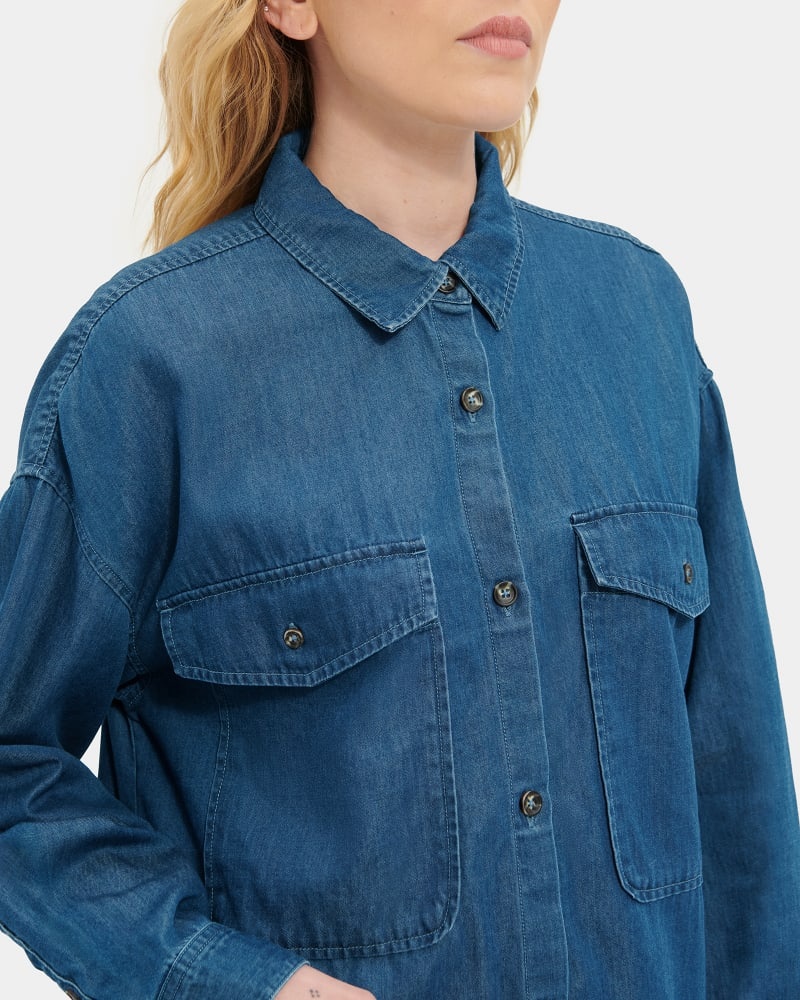 Blue Ugg Kimya Long Sleeve Denim Women's Shirts | Saudi Arabia-0235679