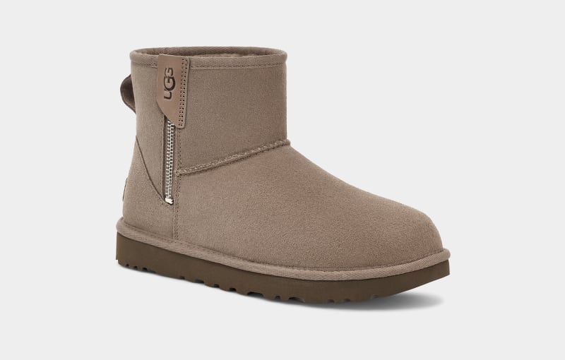 Brown Ugg Classic Mini Bailey Zip Women's Boots | Saudi Arabia-4563810