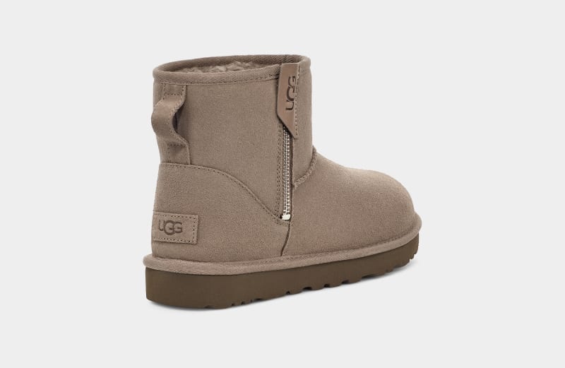 Brown Ugg Classic Mini Bailey Zip Women's Boots | Saudi Arabia-4563810