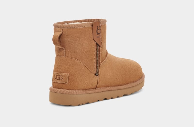 Brown Ugg Classic Mini Bailey Zip Women's Boots | Saudi Arabia-7803942