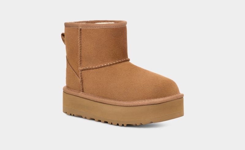 Brown Ugg Classic Mini Platform Kids' Boots | Saudi Arabia-7286035