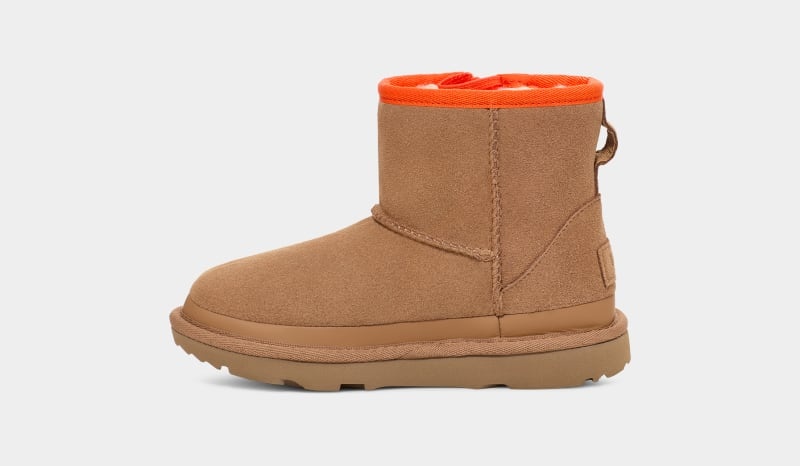 Brown Ugg Classic Mini Zipper Tape Logo Kids' Boots | Saudi Arabia-2948671