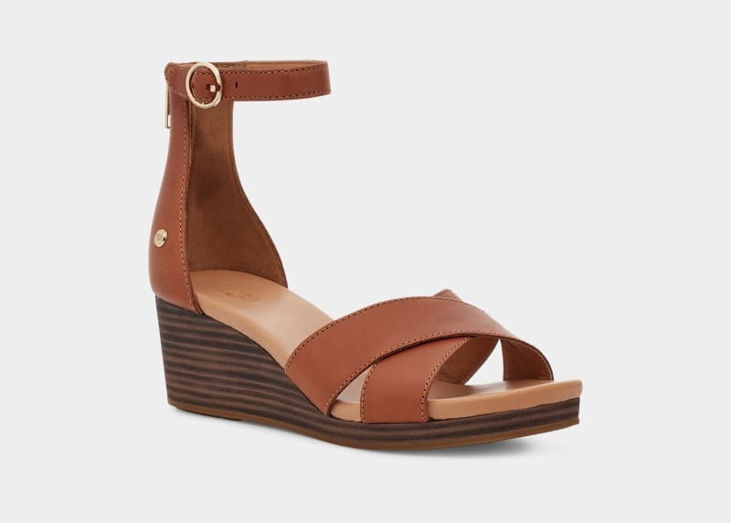 Brown Ugg Eugenia Women's Sandals | Saudi Arabia-8794305