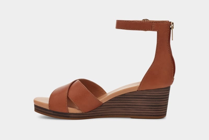 Brown Ugg Eugenia Women's Sandals | Saudi Arabia-8794305