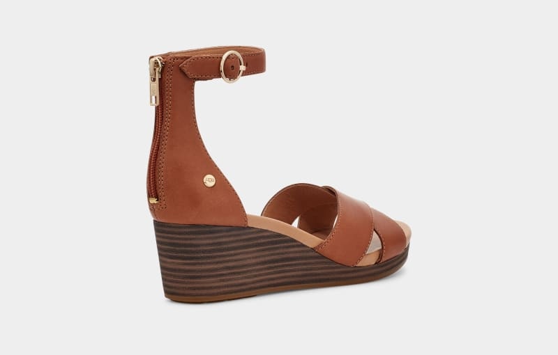 Brown Ugg Eugenia Women's Sandals | Saudi Arabia-8794305