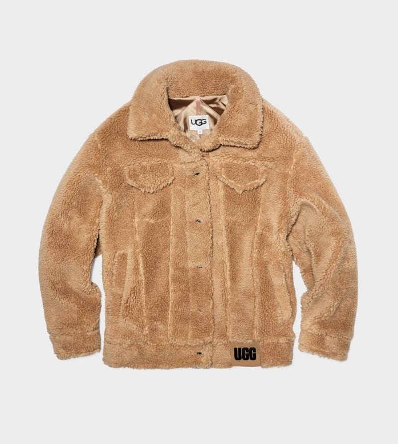 Brown Ugg Frankie Sherpa Trucker Women's Jackets | Saudi Arabia-8751260