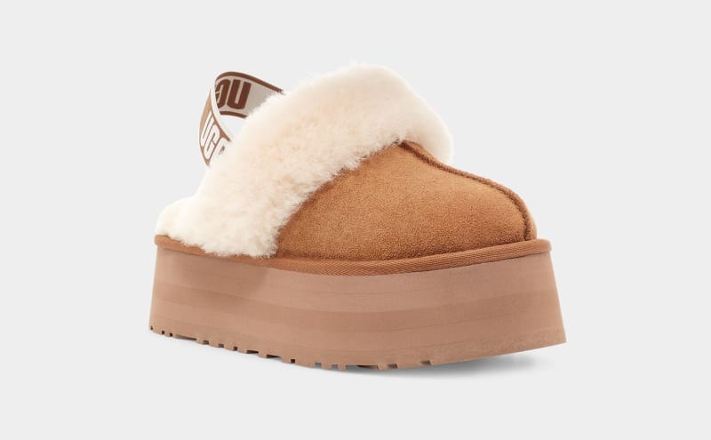 Brown Ugg Funkette Women's Slippers | Saudi Arabia-3651798