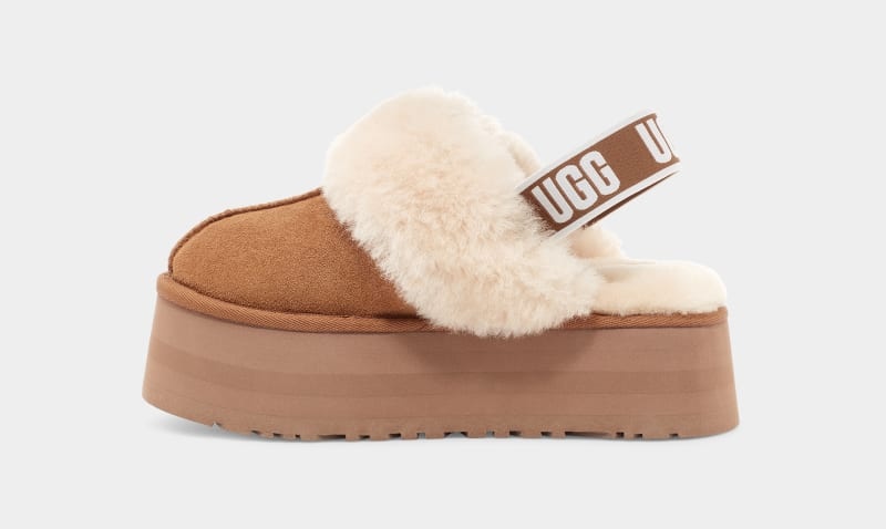 Brown Ugg Funkette Women's Slippers | Saudi Arabia-3651798