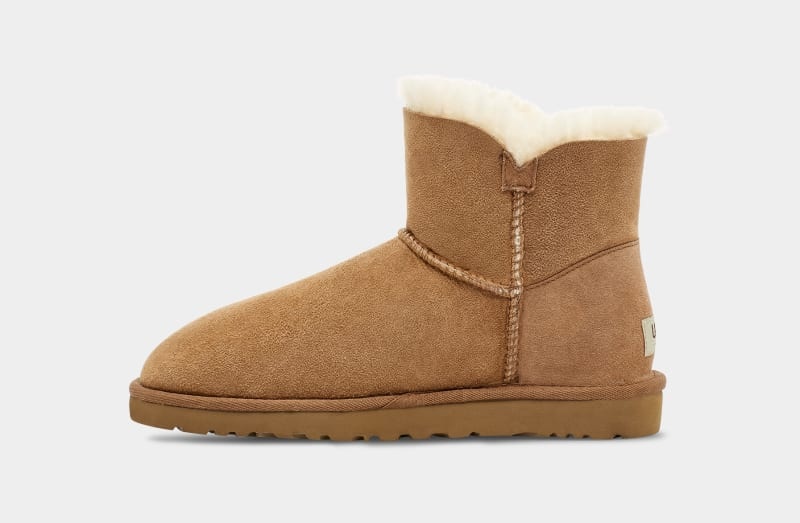 Brown Ugg Mini Bailey Button Ii Women's Boots | Saudi Arabia-2479360