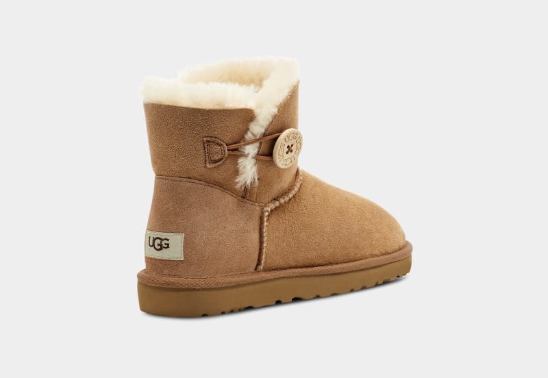 Brown Ugg Mini Bailey Button Ii Women's Boots | Saudi Arabia-2479360