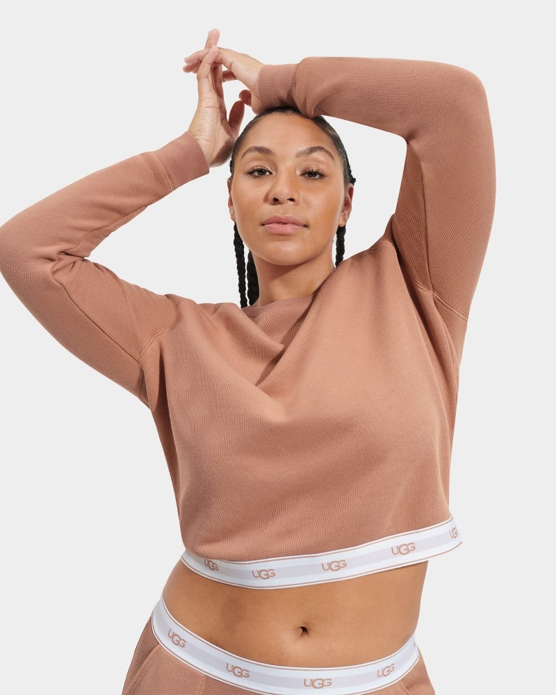 Brown Ugg Nena Crewneck Women's Sweatshirts | Saudi Arabia-7041368