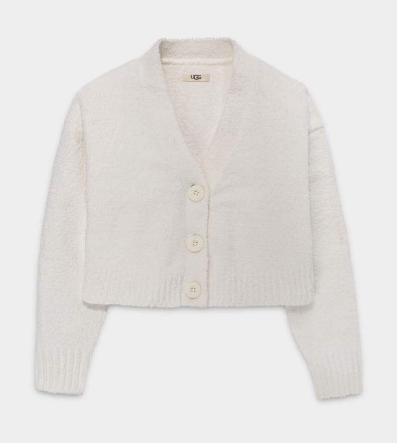 Cream Ugg Nyomi Cropped Women's Cardigans | Saudi Arabia-0453829